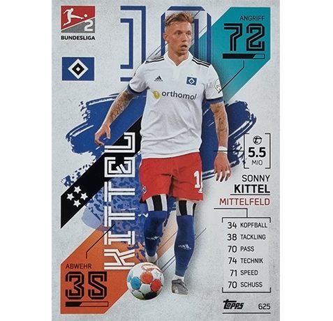 Topps Match Attax Extra 2021/22 Bundesliga Nr - 625 Sonny Kittel