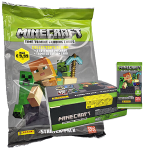 Panini Minecraft 2 Trading Cards Time To Mine - Starter Pack + Display