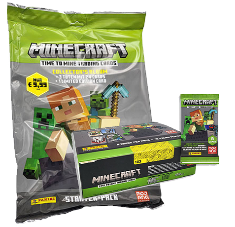 Panini Minecraft 2 Trading Cards Time To Mine - Starter Pack + Display