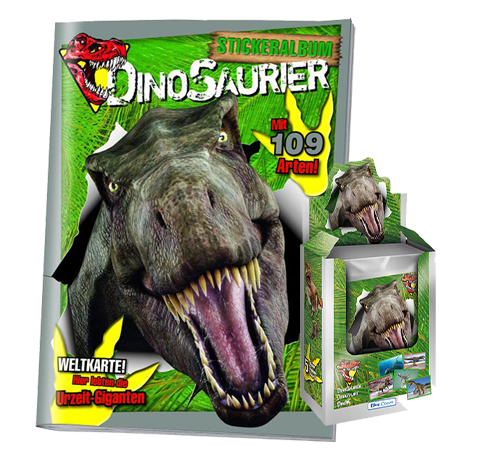 Blue Ocean Dinosaurier Sticker 2022 - Album + Display je 36 Tüten