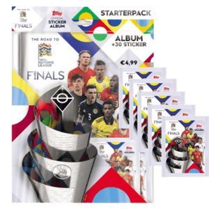 Topps UEFA Nations League 2022/23 Sticker - Starterpack + 5 Stickertüten