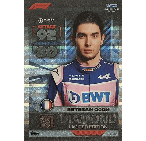 Topps Formula 1 Turbo Attax 2022 Trading Cards - LE 15D Diamond Esteban Ocon
