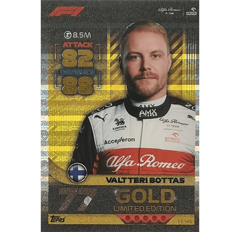 Topps Formula 1 Turbo Attax 2022 Trading Cards - LE 16G Gold Valtteri Bottas