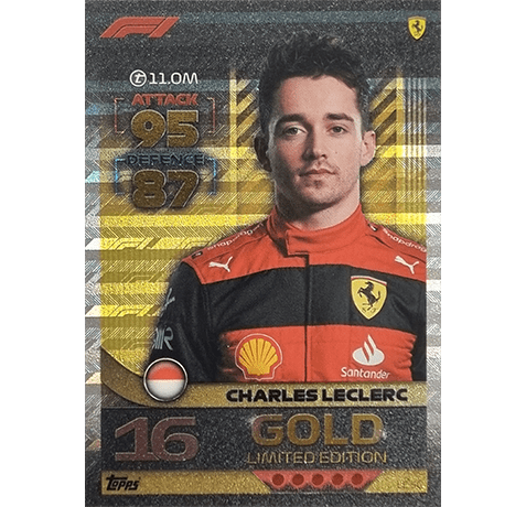 Topps Formula 1 Turbo Attax 2022 Trading Cards - LE 05G Gold Charles Leclerc