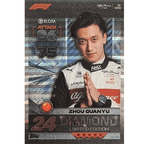 Topps Formula 1 Turbo Attax 2022 Trading Cards - LE 06D Diamond Zhou Guanyu