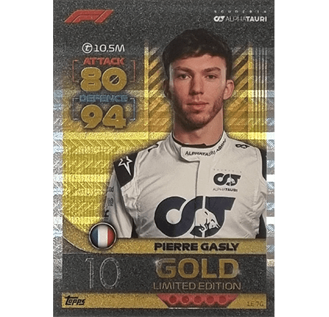 Topps Formula 1 Turbo Attax 2022 Trading Cards - LE 07G Gold Pierre Gasly