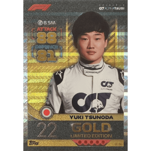 Topps Formula 1 Turbo Attax 2022 Trading Cards - LE 08G Gold Yuki Tsunoda