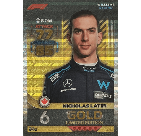 Topps Formula 1 Turbo Attax 2022 Trading Cards - LE 09G Gold Nicholas Latifi