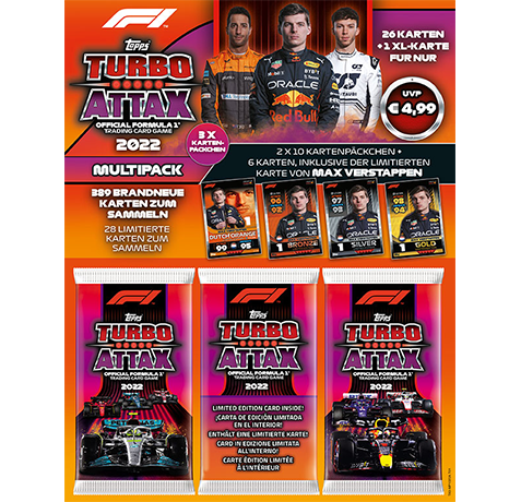 Topps Formula 1 Turbo Attax 2022 Trading Cards - 1x Multipack Orange