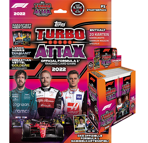Topps Formula 1 Turbo Attax 2022 Trading Cards - 1x Starterpack + 1x Display je 24x Booster