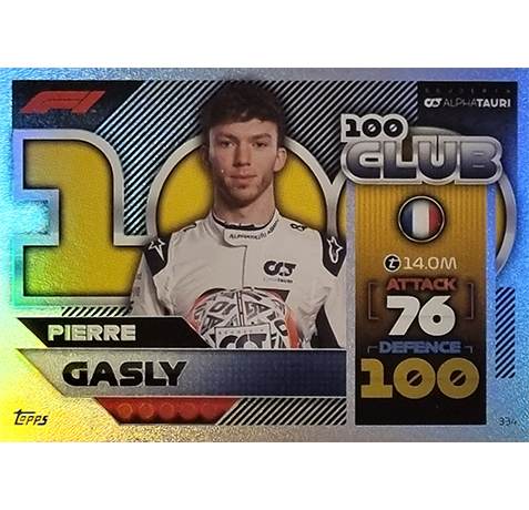 Topps Formula 1 Turbo Attax 2022 Trading Cards Nr 334 Club 100 Pierre Gasly