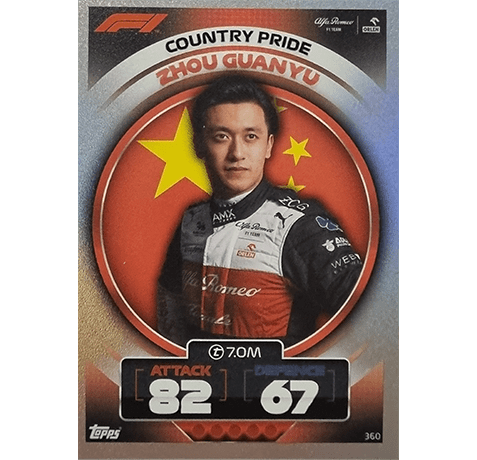 Topps Formula 1 Turbo Attax 2022 Trading Cards Nr 360 Country Pride Zhou Guanyu