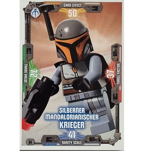 LEGO Star Wars Serie 3 Trading Cards Nr 061 Silberner Mandalorianischer Krieger
