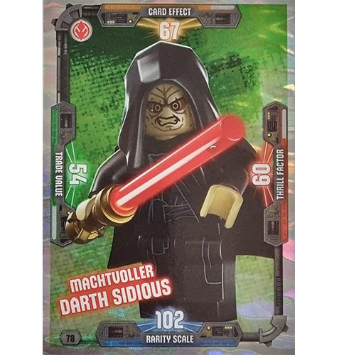 LEGO Star Wars Serie 3 Trading Cards Nr 078 Machtvoller Darth Sidious