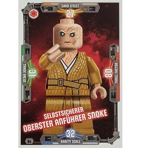 LEGO Star Wars Serie 3 Trading Cards Nr 094 Selbstsicherer Oberster Anführer Snoke