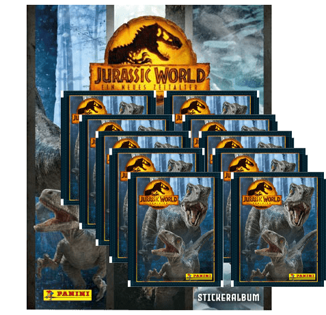 Panini Jurassic World 3 Stickerserie (2022) - 1x Stickeralbum + 10x Stickertüten