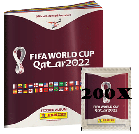 Panini FIFA World Cup Qatar 2022 Offizielle Stickerserie - 1x Softcover Album + 200x Stickertüten
