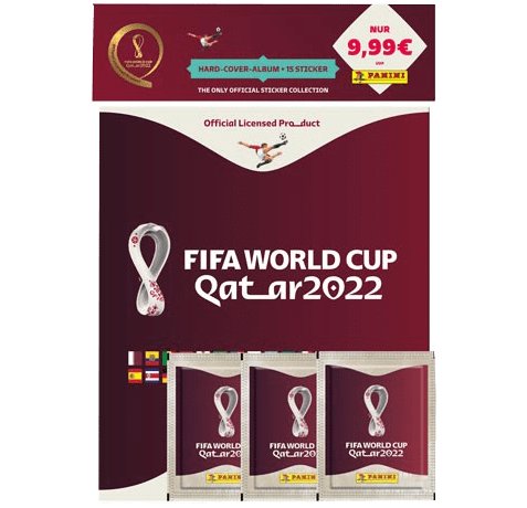 Panini FIFA WM 2022 Qatar Sticker Offizielle Stickerserie - 1x Hardcover Album inkl. 3x Stickertüten