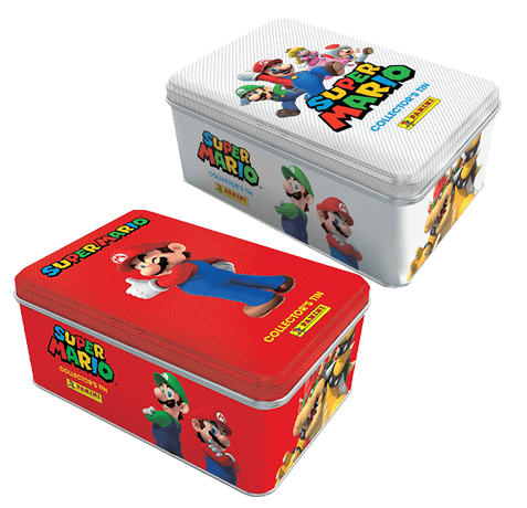Panini Super Mario Trading Cards - 1x Mega Tin Set Rot + Weiß