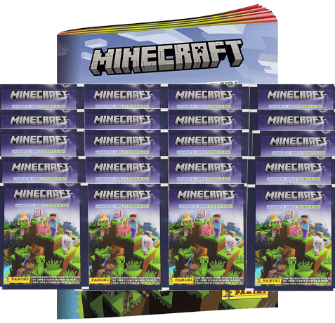 Panini Minecraft Wonderful World Sticker - 1x Stickeralbum + 20x Stickertüten