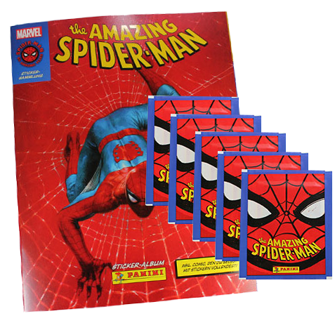 Panini The Amazing Spider-Man Sticker - 1x Sammelalbum + 5x Sticktertüten