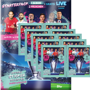 Topps Champions League Sticker 2022/23 -1x Starterpack + 10x Stickertüten