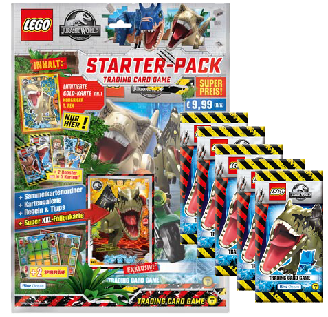 LEGO Jurassic World TDC Serie 2 - 1x Starterpack + 5x Booster