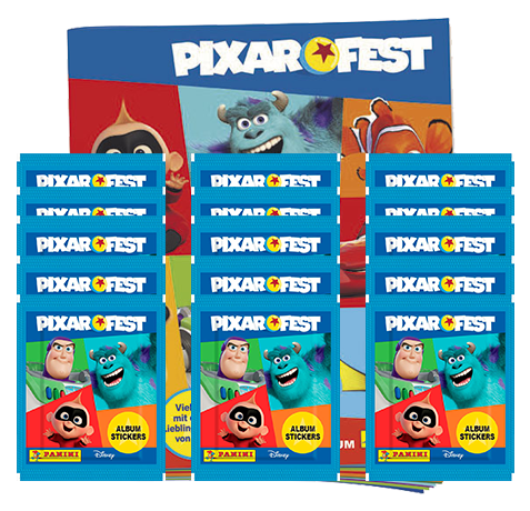 Panini Pixar Fest Sticker - 1x Sammelalbum + 15x Stickertüten