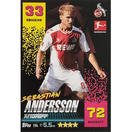 Topps Match Attax Bundesliga 2022-23 - Nr 194 Sebastian Andersson