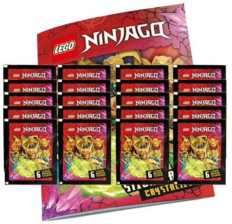 Blue Ocean LEGO Ninjago Crystalized Sticker - 1x Stickeralbum + 20x Stickertüten (Deutsche Version)