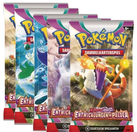 Pokemon Karmesin und Purpur Entwicklungen in Paldea - 5x Booster (Deutsche Version)
