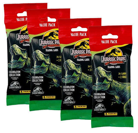 Panini Jurassic Park 30th Anniversary TC Trading Cards - 4x Fat Pack Booster