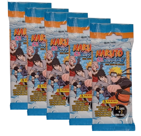 Panini Naruto Shippuden Trading Cards - 5x Fat Pack Booster