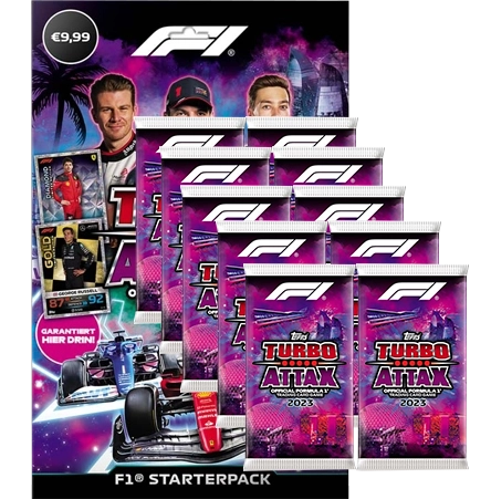 Topps Formula 1 Turbo Attax 2023 Trading Cards – 1x Starter Pack + 10x Booster