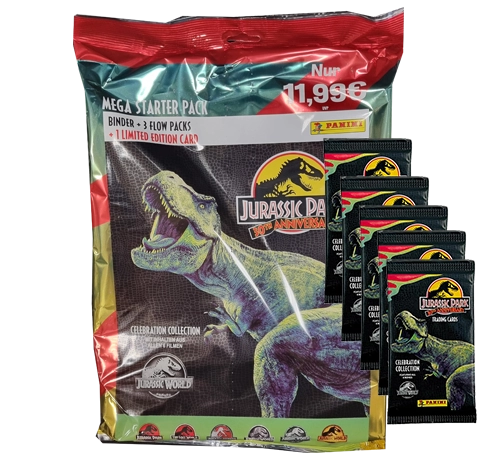 Panini Jurassic Park 30th Anniversary TC Trading Cards - 1x Starter Pack + 5x Booster