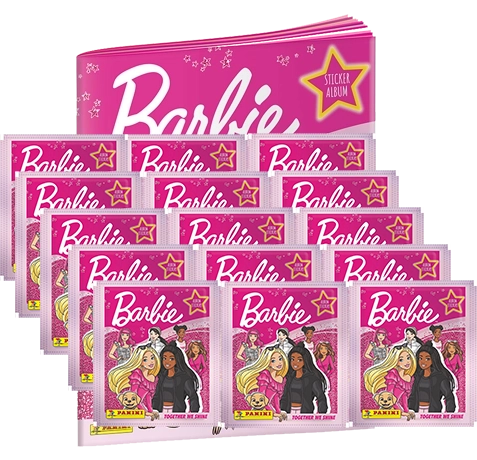 Panini Barbie Together we shine Sticker Serie - 1x Stickeralbum + 15x Stickertüten