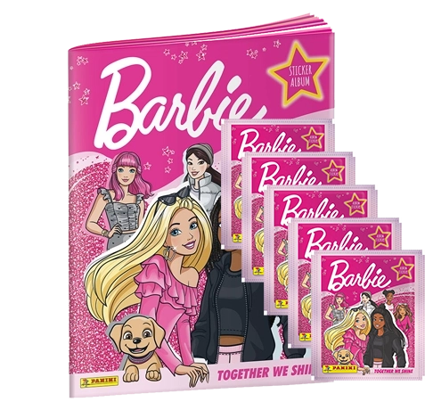 Panini Barbie Together we shine Sticker Serie - 1x Stickeralbum + 5x Stickertüten