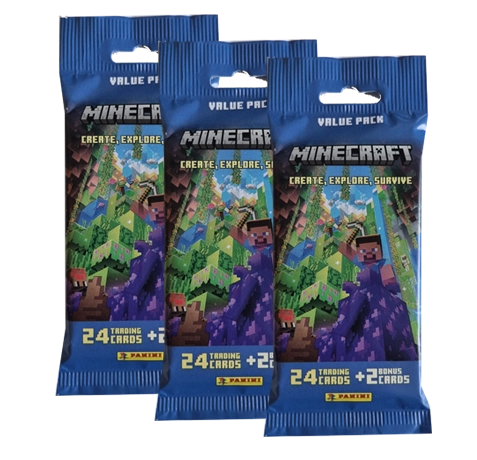 Panini Minecraft Serie 3 Trading Cards Create Explore Survive - 3x Fat Pack Booster