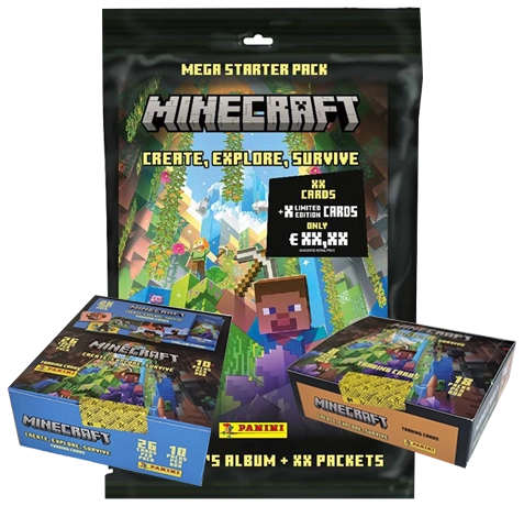Panini Minecraft Serie 3 Trading Cards Create Explore Survive - 1x Mega Bundle