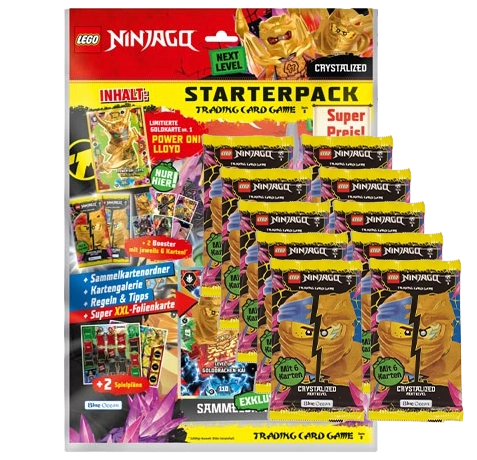 LEGO Ninjago TCG Serie 8 Next Level CRYSTALIZED - 1x Starterpack + 10x Booster
