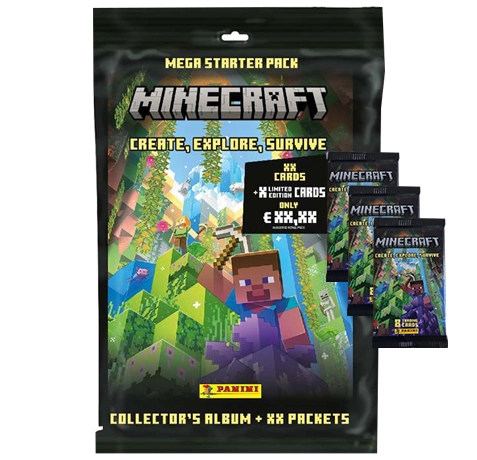 Panini Minecraft Serie 3 Trading Cards Create Explore Survive - 1x Starterpack + 3x Booster