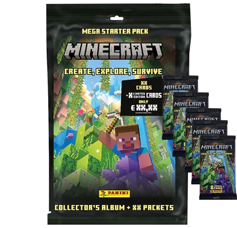 Panini Minecraft Serie 3 Trading Cards Create Explore Survive - 1x Starterpack + 5x Booster