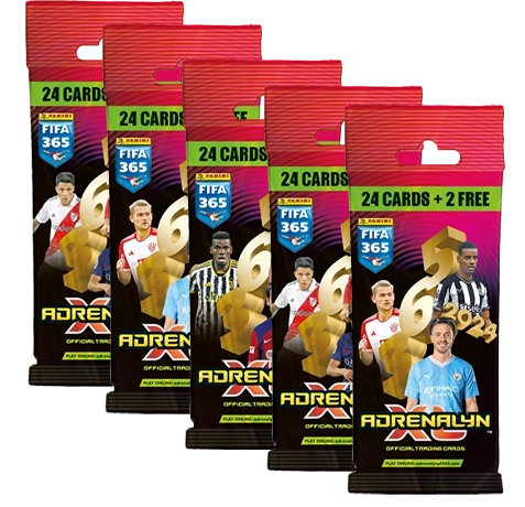 Panini FIFA 365 2024 Adrenalyn XL Trading Cards - 5x Fat Pack Booster