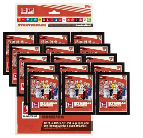 Topps Bundesliga Sticker 2023/2024 - 1x Starterpack + 15x Stickertüten