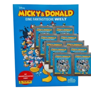 Panini Micky und Donald Sticker Serie Eine Fantastische Welt - 1x Stickeralbum + 10x Stickertüten