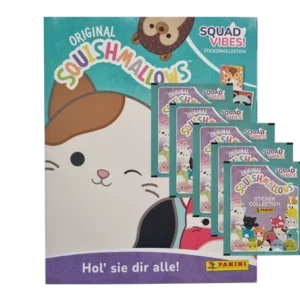 Panini Squishmallows Sticker - 1x Stickeralbum + 5x Stickertüten