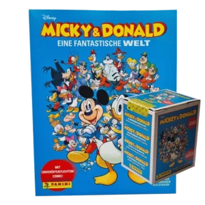 Panini Micky und Donald Sticker Serie Eine Fantastische Welt - 1x Stickeralbum + 1x Display je 36x Stickertüten