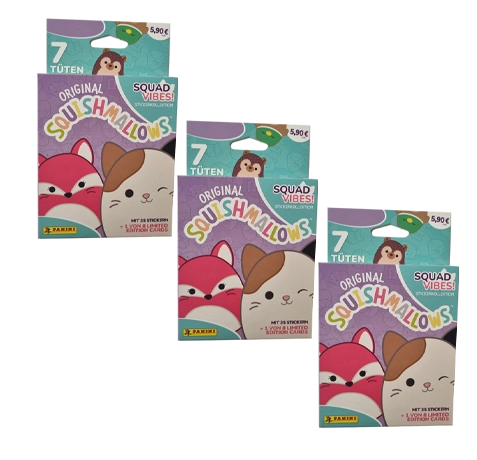 Panini Squishmallows Sticker - 3x Eco Blister je 7x Stickertüten