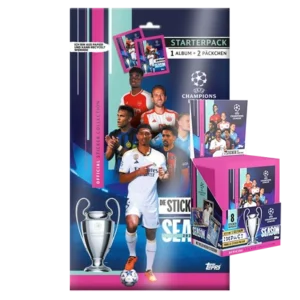 Topps Champions League 2023-2024 Sticker - 1x Starterpack + 1x Display je 50x Sammeltüten