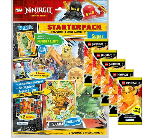 LEGO Ninjago Trading Cards Serie 9 Dragons Rising - 1x Starter Pack + 5x Booster